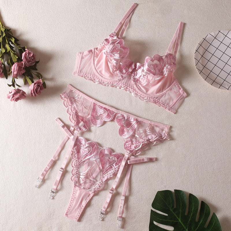 Big Heart Underwired Bra And Thong Set